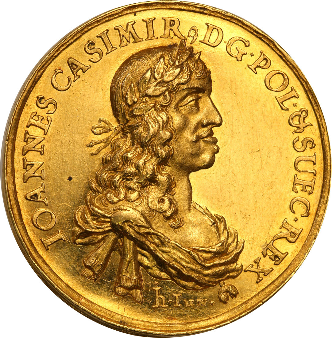 Jan II Kazimierz. Medal wagi 5 dukatów wybity z okazji Pokoju w Oliwie 1660 - RZADKOŚĆ R8